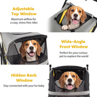 100 KG Heavy Duty Dog Stroller for Large and Medium Dogs with One-Step Foot Brake and 2 Doors