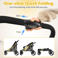 100 KG Heavy Duty Dog Stroller for Large and Medium Dogs with One-Step Foot Brake and 2 Doors