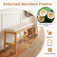 100 CM Upholstered Bench with Padded Seat and Smooth PU Leather for Bedroom and Entryway