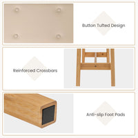 100 CM Upholstered Bench with Padded Seat and Smooth PU Leather for Bedroom and Entryway