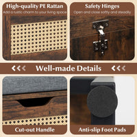 100 cm Rattan Storage Chest with Padded Seat Flip-Top