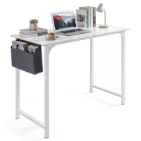 100cm Computer Desk Industrial Study Writing Desk with Storage Bag and Hanging Hook