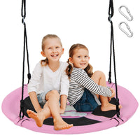 100cm Saucer Tree Swing with Adjustable Ropes and Carabiners for Kids