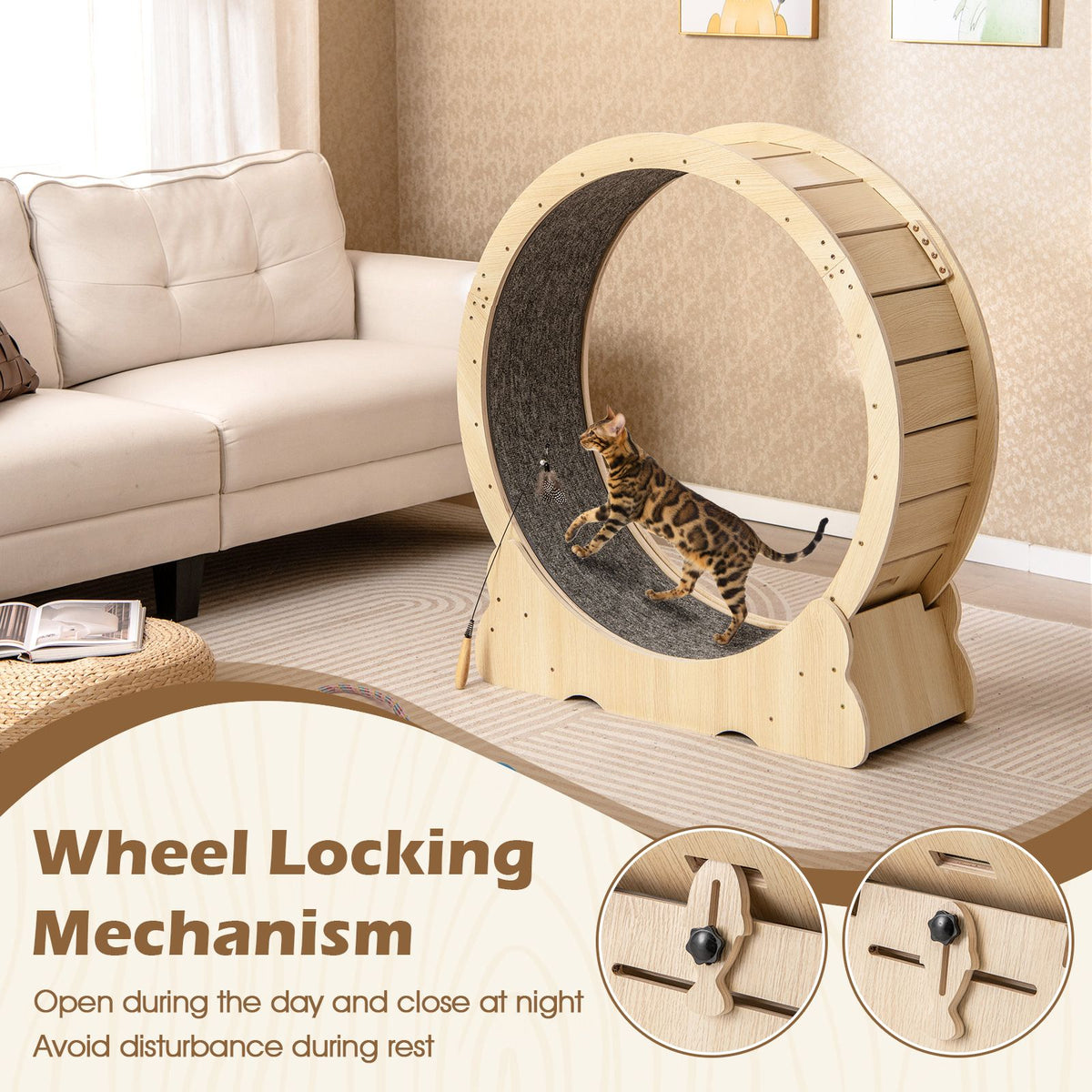 101 CM Large Cat Exercise Wheel for Indoor Cats