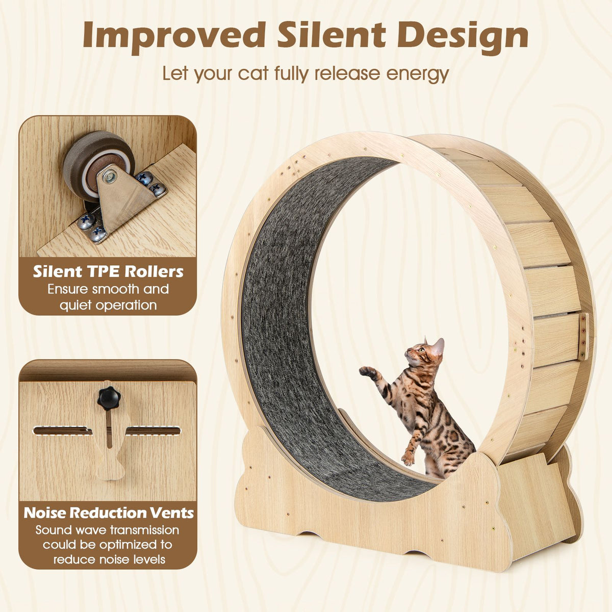 101 CM Large Cat Exercise Wheel for Indoor Cats