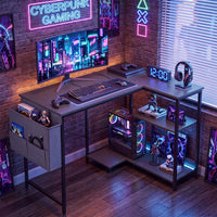 101cm L-Shaped Computer Desk with Integrated Charging Hub