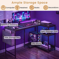 101cm L-Shaped Computer Desk with Integrated Charging Hub