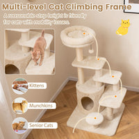 102cm Cat Tree for Adults cats Multi-level with Condo and Padded Perch Bed
