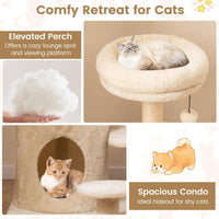 102cm Cat Tree for Adults cats Multi-level with Condo and Padded Perch Bed