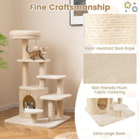 102cm Cat Tree for Adults cats Multi-level with Condo and Padded Perch Bed