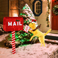 108cm Christmas Mailbox and Dog with 120 LED Lights