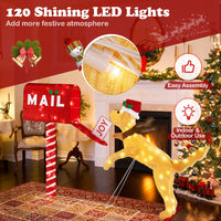 108cm Christmas Mailbox and Dog with 120 LED Lights