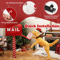 108cm Christmas Mailbox and Dog with 120 LED Lights