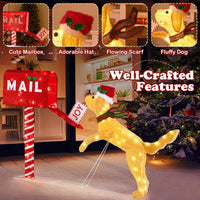 108cm Christmas Mailbox and Dog with 120 LED Lights