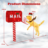108cm Christmas Mailbox and Dog with 120 LED Lights