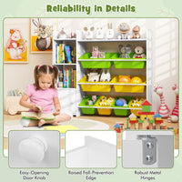 Kids Bookshelf with 8 Storage Boxes and 2 Open Shelves