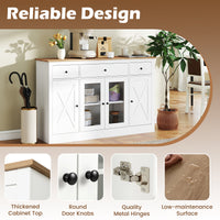 140 cm Large Buffet Sideboard, Kitchen Storage Cabinet with 3 Drawers