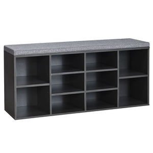 10-Cube Shoe Bench with Padded Cushions