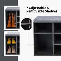 10-Cube Shoe Bench with Padded Cushions