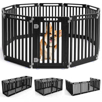 Indoor Outdoor Dog Playpen 81cm Height with Door Lock for Small Medium Pets