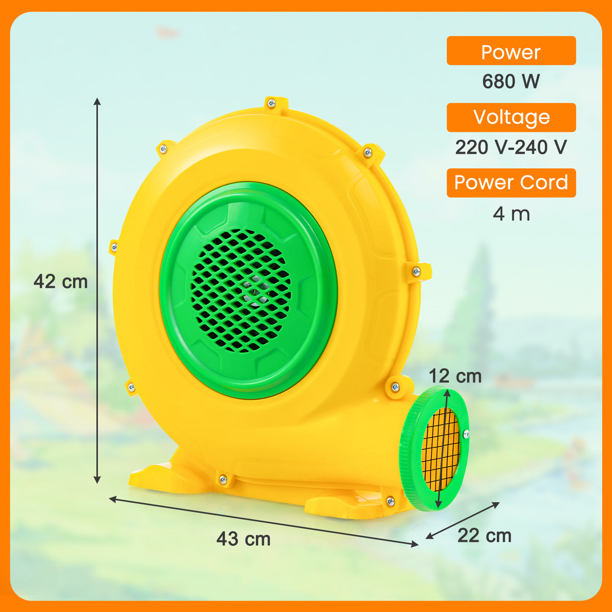 680W 1 Electric Blower, 2100 PA Air Blower for Inflatable
