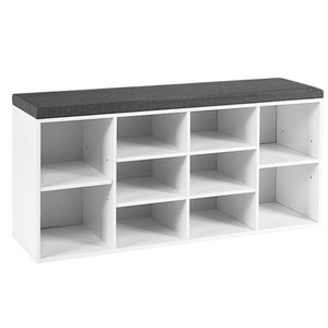 10-Cube Shoe Bench with Padded Cushions