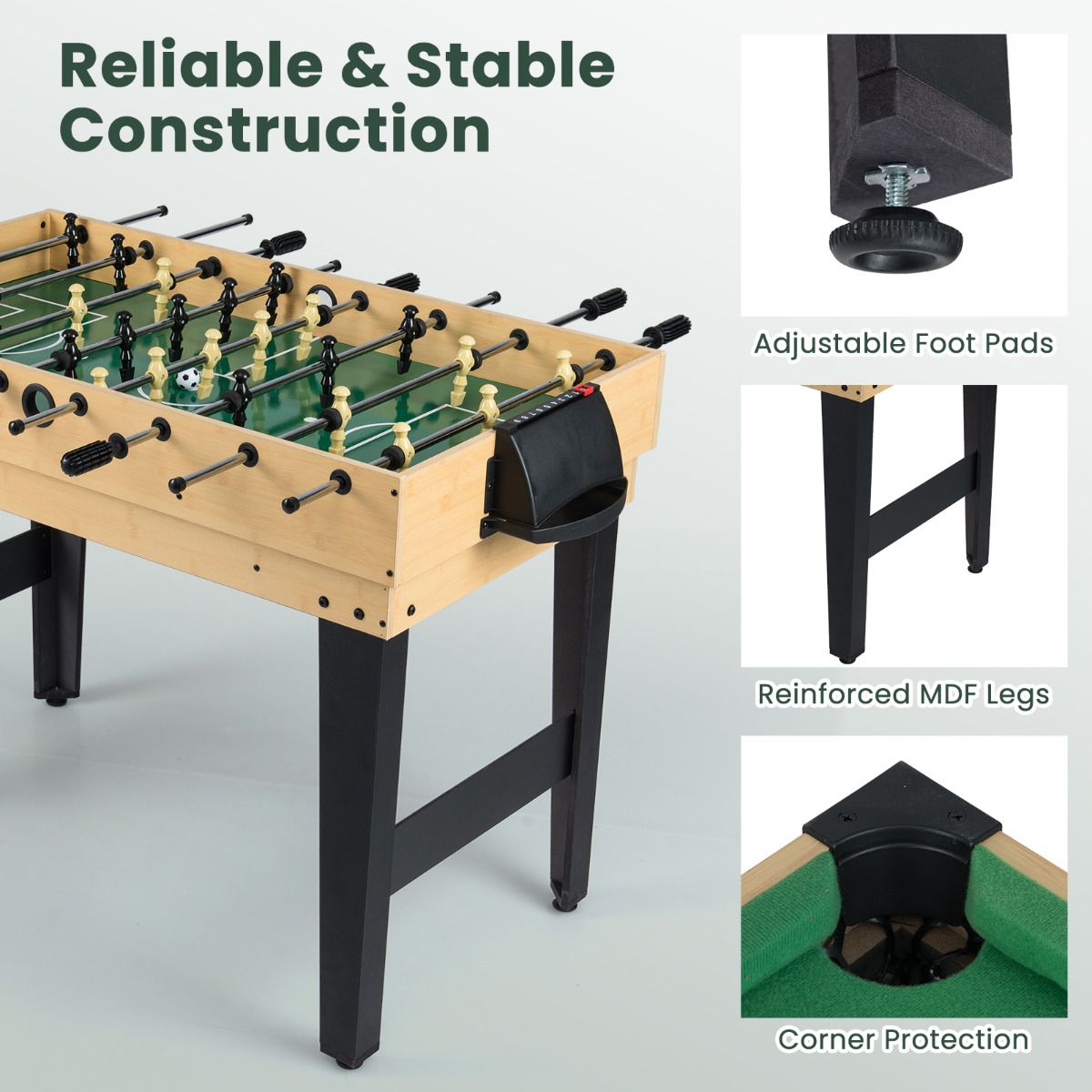 10-in-1 Combo Game Table Set Multi Game Table with Foosball for Home