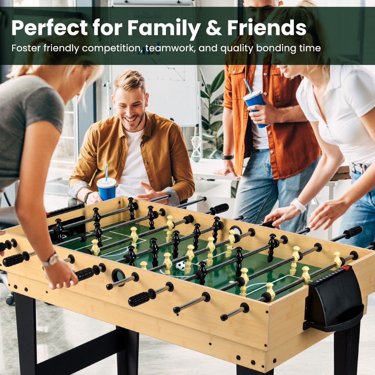 10-in-1 Combo Game Table Set Multi Game Table with Foosball for Home