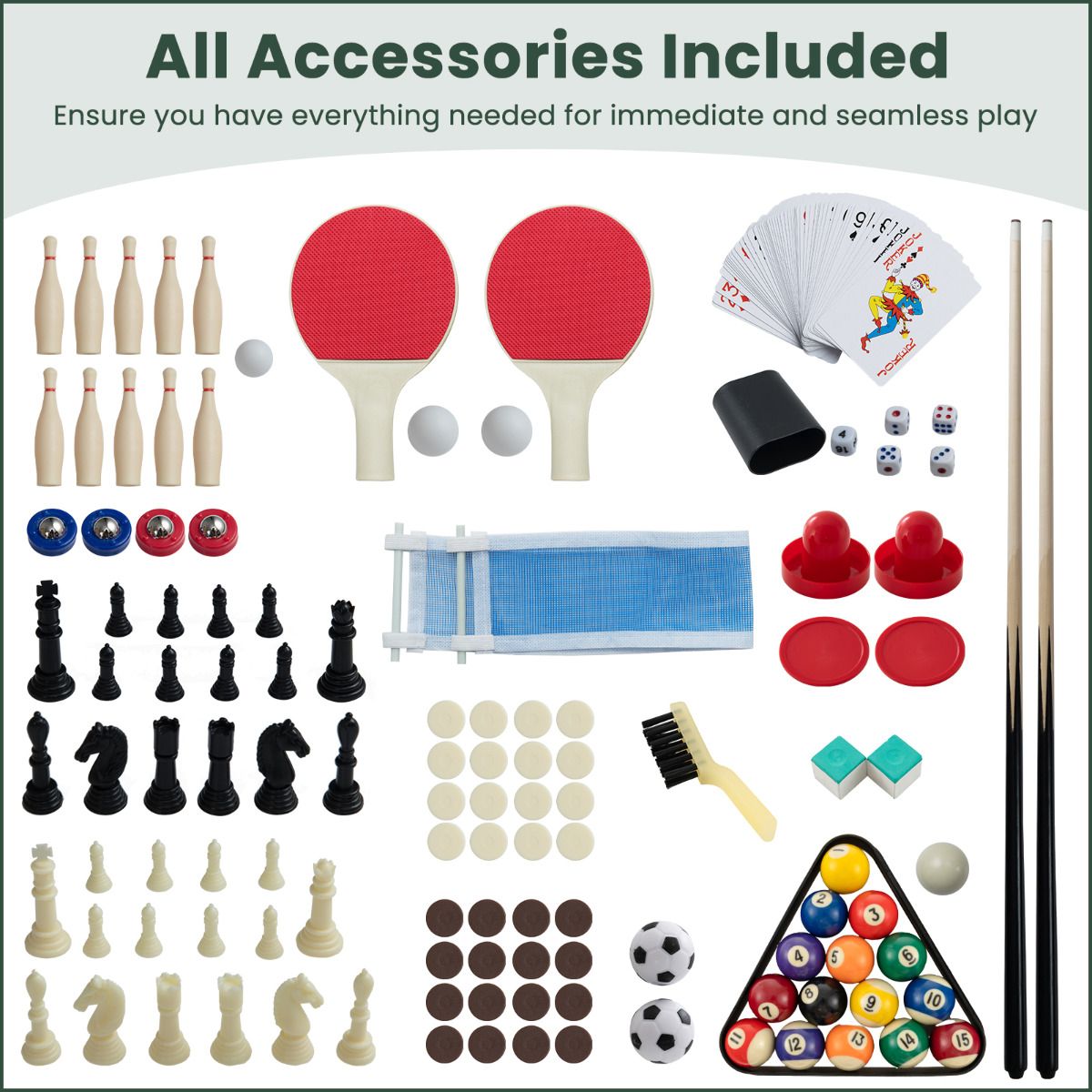 10-in-1 Combo Game Table Set Multi Game Table with Foosball for Home