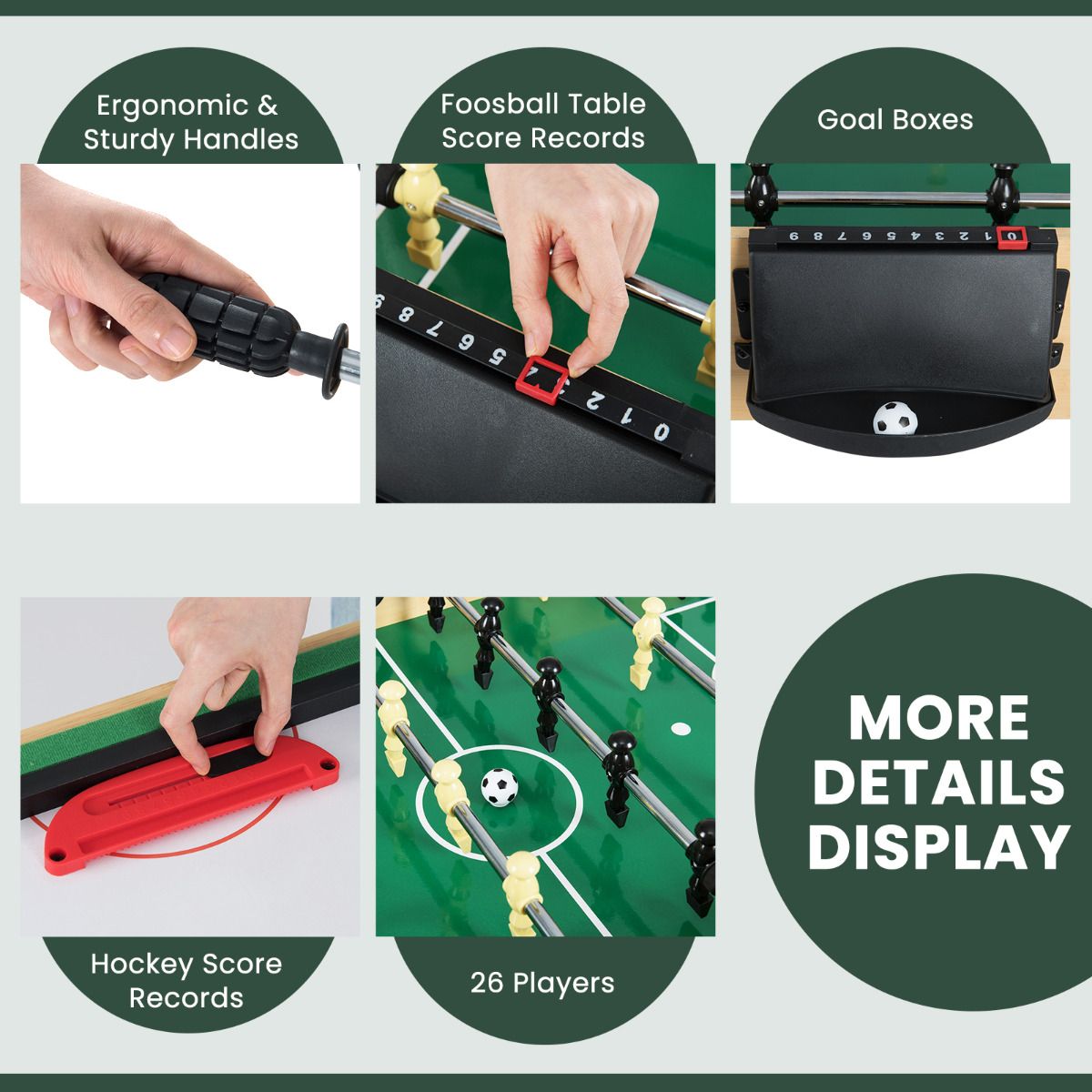 10-in-1 Combo Game Table Set Multi Game Table with Foosball for Home
