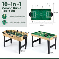 10-in-1 Combo Game Table Set Multi Game Table with Foosball for Home