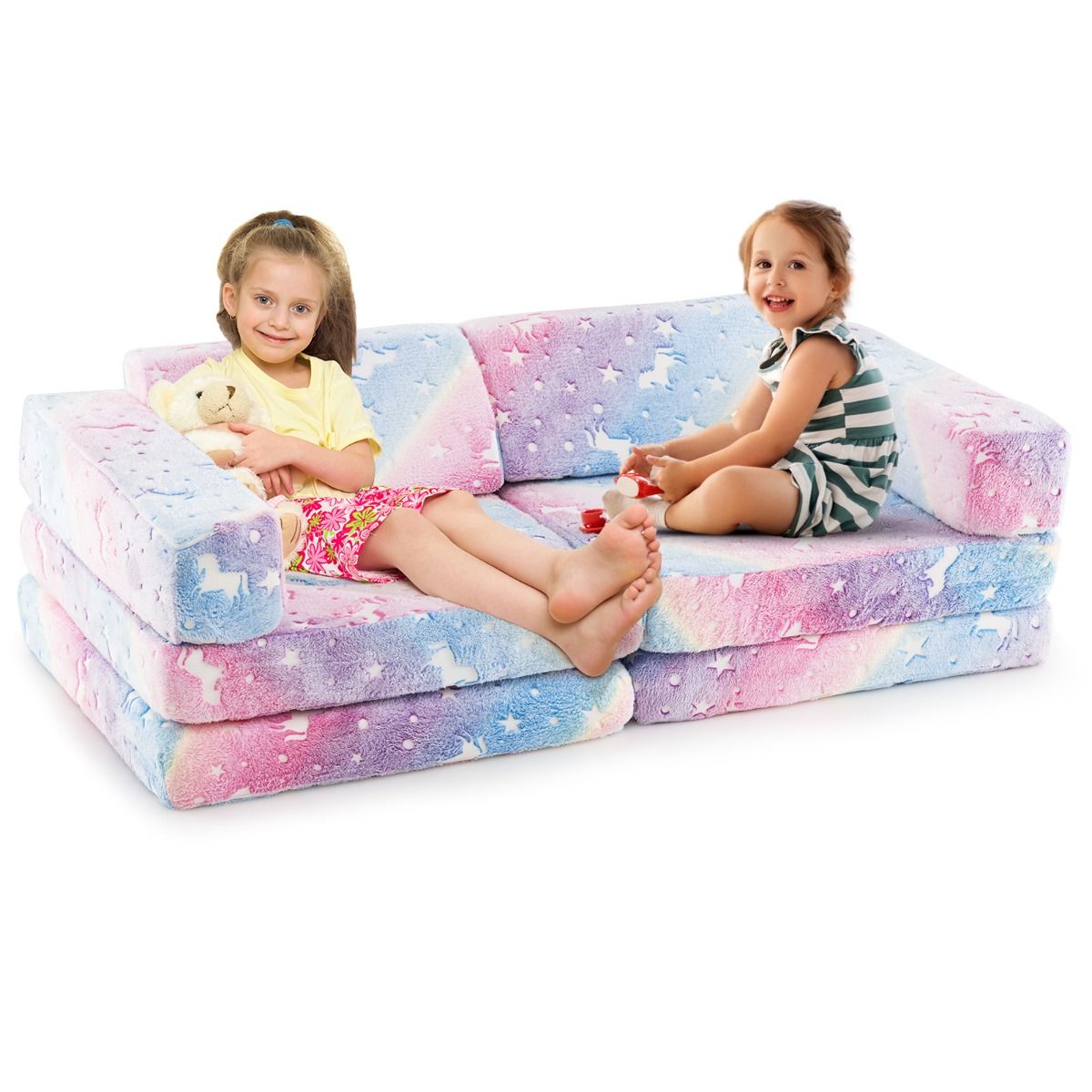 10 Pieces Modular Toddler Sectional Sofa Glow in the Dark