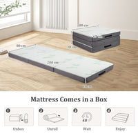 10cm Tri-Fold Floor Mattress with Washable Cover for Camping and Yoga