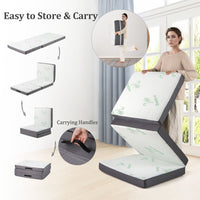 10cm Tri-Fold Floor Mattress with Washable Cover for Camping and Yoga