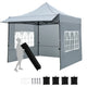10 x 10 FT Pop up Canopy Tent with Sidewalls and Awning with Sandbags