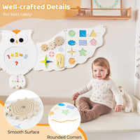 11-In-1 Owl Activity Wall Busy Board Panels for Kids 3+ Years Old