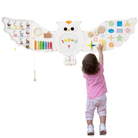 11-In-1 Owl Activity Wall Busy Board Panels for Kids 3+ Years Old