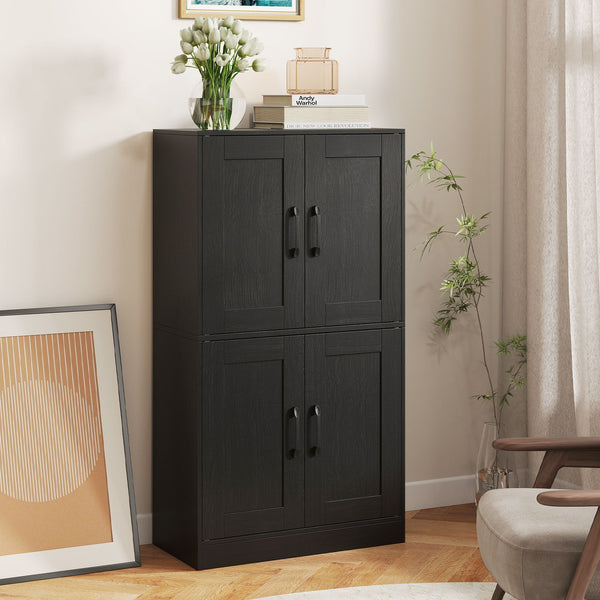 110 cm Bathroom Cabinet with Doors and Adjustable Shelves for Living Room