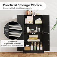 110 cm Bathroom Cabinet with Doors and Adjustable Shelves for Living Room