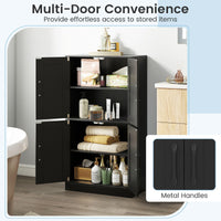 110 cm Bathroom Cabinet with Doors and Adjustable Shelves for Living Room