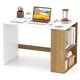 112cm Home Office Desk with 2-Tier Bookshelf for Bedroom and Living Room
