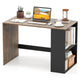 112cm Home Office Desk with 2-Tier Bookshelf for Bedroom and Living Room