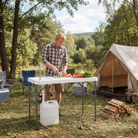 114 cm Portable Camping Table with Faucet and Drainage Hose for Picnic and Fishing