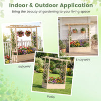 114cm Freestanding Elevated Garden Bed with Trellis for Outdoor Climbing Plants Flowers