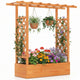 114cm Freestanding Elevated Garden Bed with Trellis for Outdoor Climbing Plants Flowers