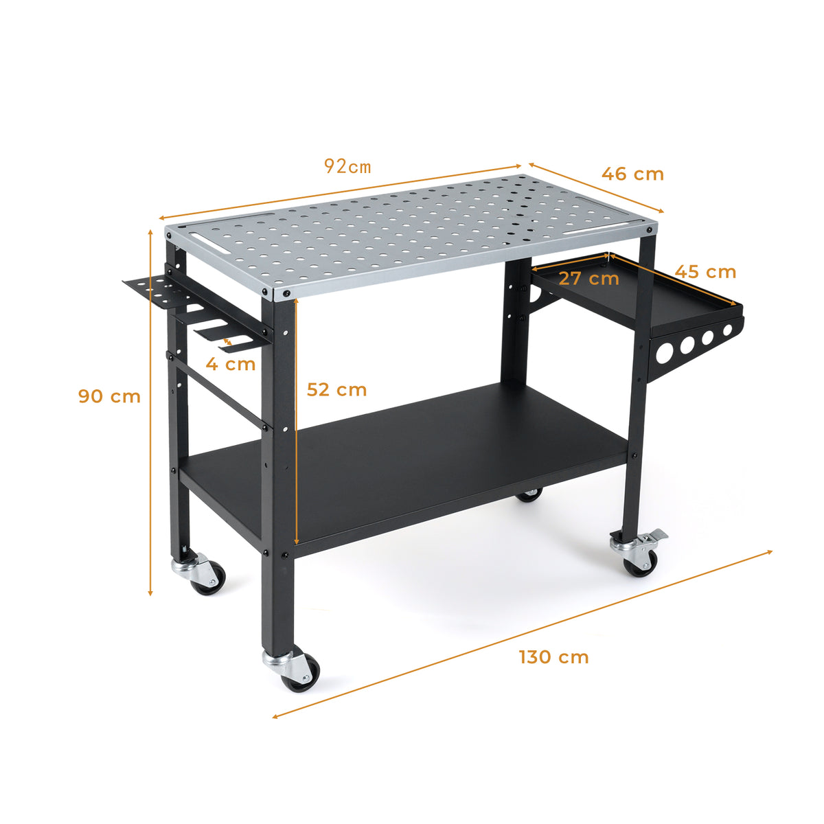 92cm x 46cm Welding Table, 570kg Welding Workbench on Wheels