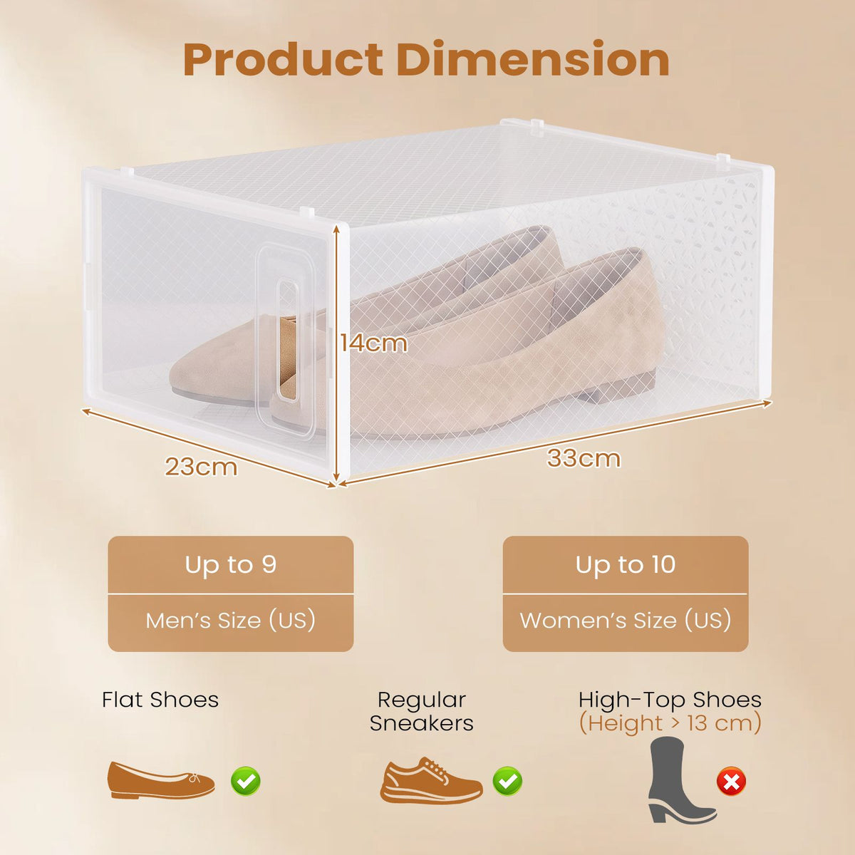 12/15 Pack Shoe Storage Boxes, Plastic Stackable Shoe Organizer for Closet