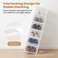 12/15 Pack Shoe Storage Boxes, Plastic Stackable Shoe Organizer for Closet