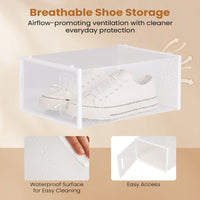 12/15 Pack Shoe Storage Boxes, Plastic Stackable Shoe Organizer for Closet