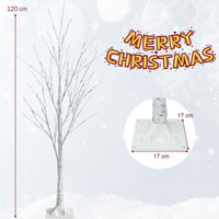 1.2/1.5/1.8 M Artificial Twig Birch Tree with 48/72/96 Warm White LED Lights for Christmas